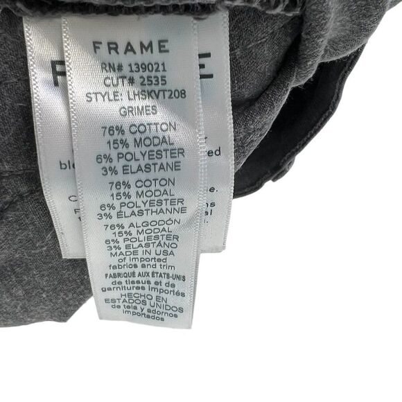 Frame Denim Le High Skinny Jeans in Gray Grimes Wash Velvet Tux Stripe Size 31 - Picture 8 of 9